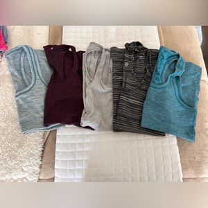 Set of 5 Lululemon tanks all size 6